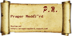 Prager Medárd névjegykártya